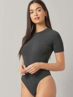 SHEIN BASICS Solid Form Fitted Bodysuit - Image 2