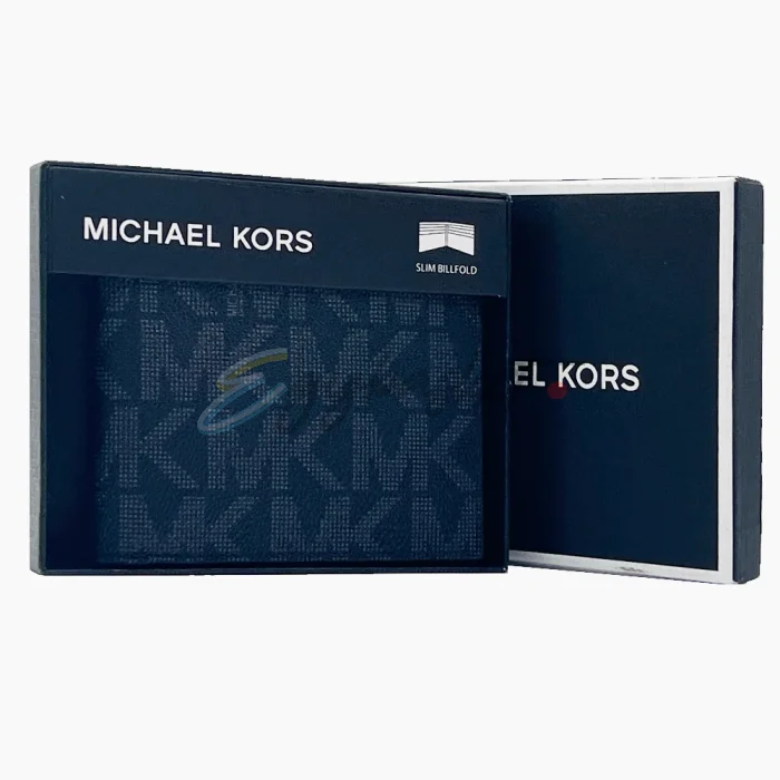 Michel Kors Men Leather Wallet Black Pattern - Image 2
