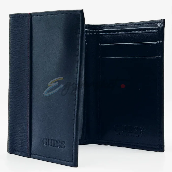 Guess Men Foldable Wallet Genuine Leather Black - Image 5
