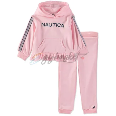 Nautica Girls’ Pink Hoodie and Jogger Set
