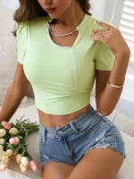 Women Ribbed Crop Top