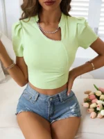 Women Ribbed Crop Top - Image 2