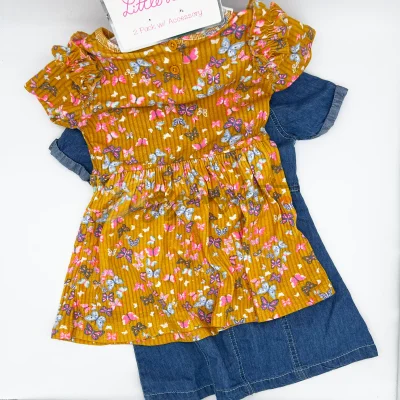 Little Lass Denim and Floral Outfit for Little Ones