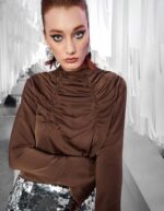 Elegant satin ruffle blouse - Image 5