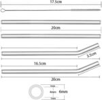 ECVV Glass Transparent Straw Set 5 Pieces - 4 x Straws, 1 x Brush - Image 3