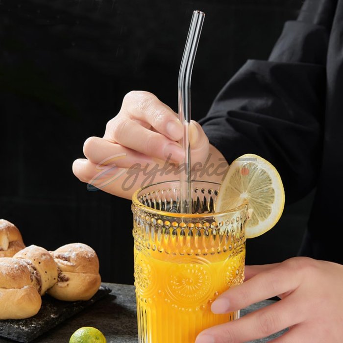 ECVV Glass Transparent Straw Set 5 Pieces - 4 x Straws, 1 x Brush - Image 7