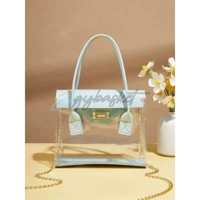 SHEIN Clear Turn-lock Satchel Bag