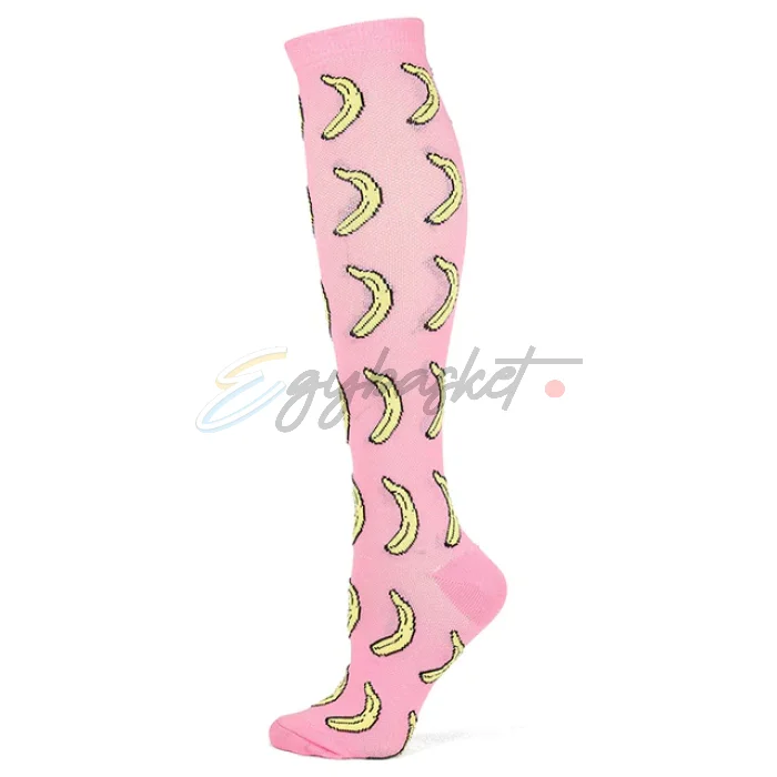 SHEIN Unisex Pink Yellow Banana Print Socks - Image 7