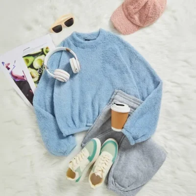 SHEIN EZwear Blue Women's Sweatshirt