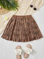 SHEIN Girls Allover Print Pleated Skirt - Image 4