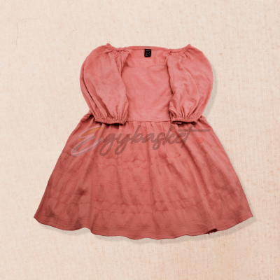 Shein A pink, puff-sleeve dress