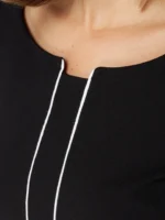 Comma classic dress with decorative piping in black - Image 2