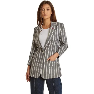 Tommy Hilfiger women's suit casual striped blazer