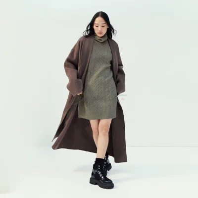 H & M Cable-knit polo-neck dress