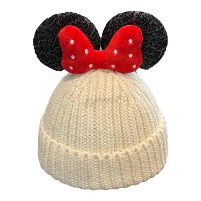 Disney Minnie Mouse Ears White Beanie for Girls