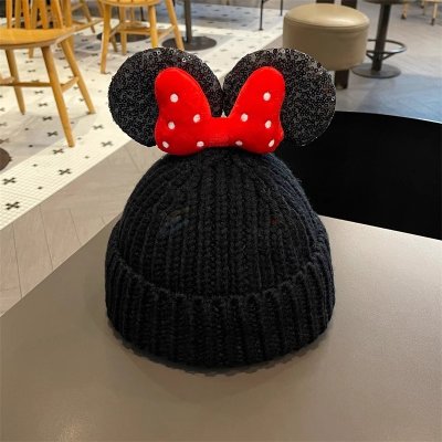 Disney Cozy Up in Style with Black Minnie Mouse Ears Beanie