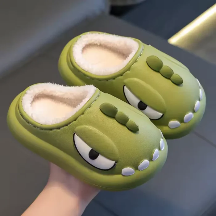 Children's Cotton Slippers Green 16 cm - Image 1