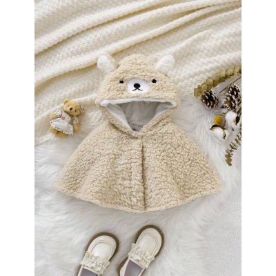 Shein kids Ears Teddy Hooded Cape