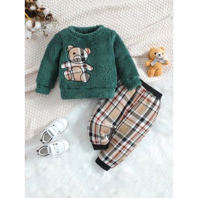 Shein Boy Bear Embroidery Sweatshirt