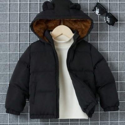 Toddler Kids Jacket Padded Fleece Hoodie