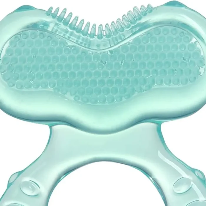 Nuby Silicone Teethe-EEZ Teether with Bristles, Includes Hygienic Case, Aqua - Image 3