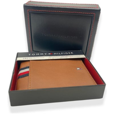 Genuine Tommy Hilfiger Men's Leather Wallet And Valet Brown - RFID PROTECTION