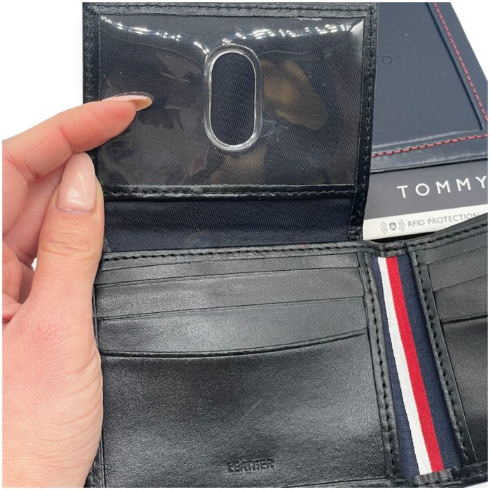 Genuine Tommy Hilfiger Men’s Leather Wallet And Valet BLACK – RFID PROTECTION - Image 2
