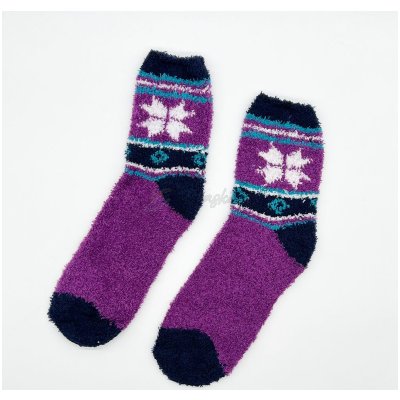 cozy and fluffy purple socks for women