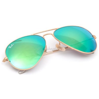 Ray-Ban Sunglasses RB3025 Gold metal Green Mirror lens