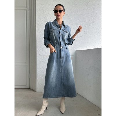 DAZY Denim Flap Pocket Dress