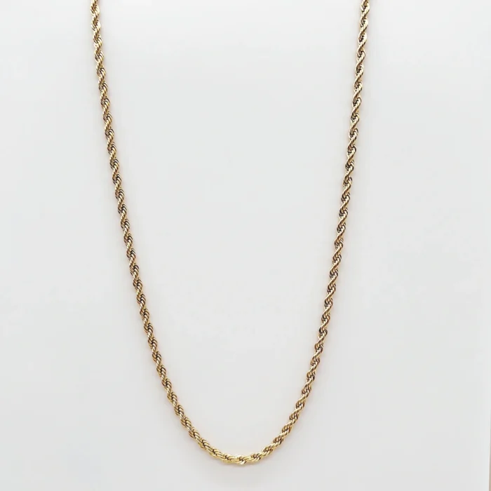 NEFERU Rope Chain Necklace – Gold Stainless Steel - Image 1