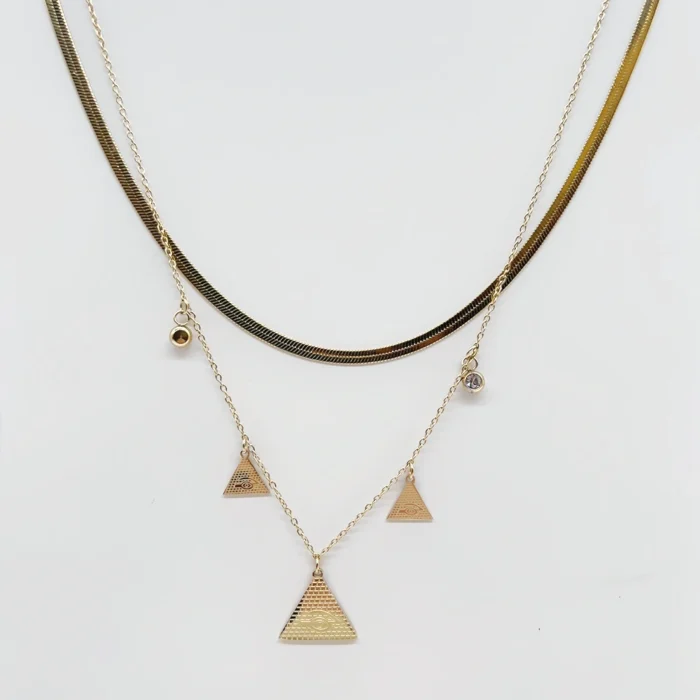 NEFERU Third Eye Layers – Gold Multi-Strand Necklace - Image 3