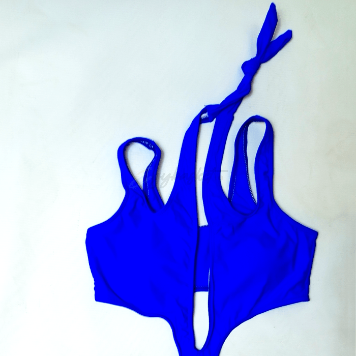 SHEIN Cutout Crisscross Monokini – Blue Heat - Image 2
