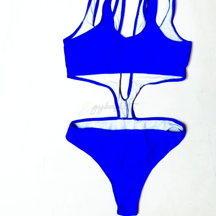 SHEIN Cutout Crisscross Monokini – Blue Heat - Image 3