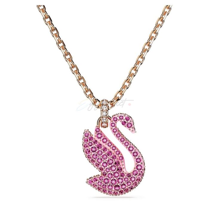 Swarovski Swan pendant Swan, Medium, Pink, Rose gold-tone - Image 2