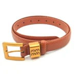 mm Brown 100 cm High-grade leather belt for women - Image 2