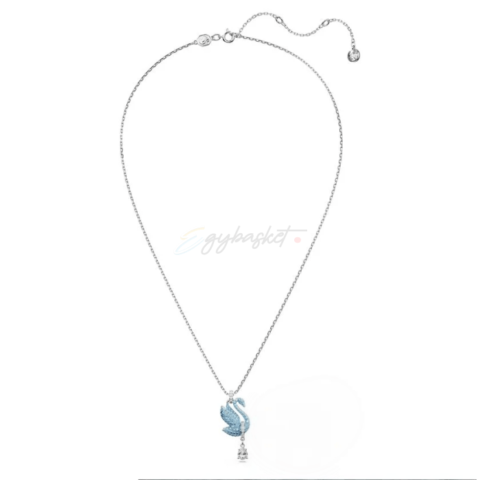 Swarovski Swan, Blue, Rhodium plated - Image 2