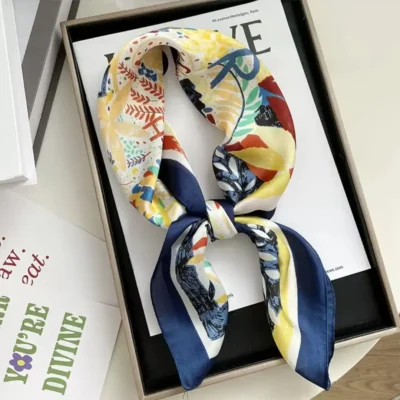 Silk Scarf dark blue