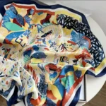 Silk Scarf dark blue - Image 2