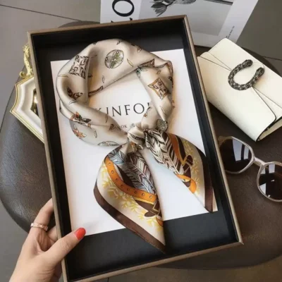 Silk Scarf, Brown