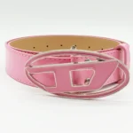 "Diesel women Belt pink polished leather"