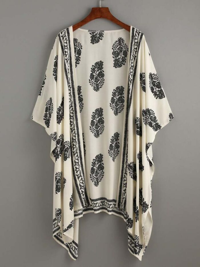 Shein Vintage-style kimono with elegant pattern print. - Image 1