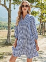 Shein VCAY Gingham Ruffle Hem Dress - Image 3