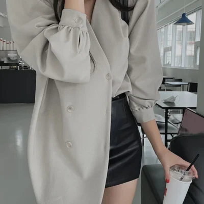 Shein DAZY Puff Sleeve Pleated Blouse