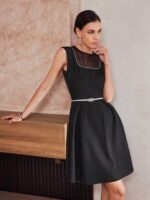 Shein MOTF Pearl & Rhinestone Dress - Image 3