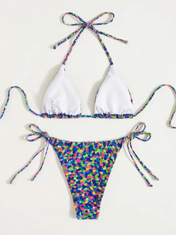 SHEIN Allover Print Halter Bikini Set - Image 6
