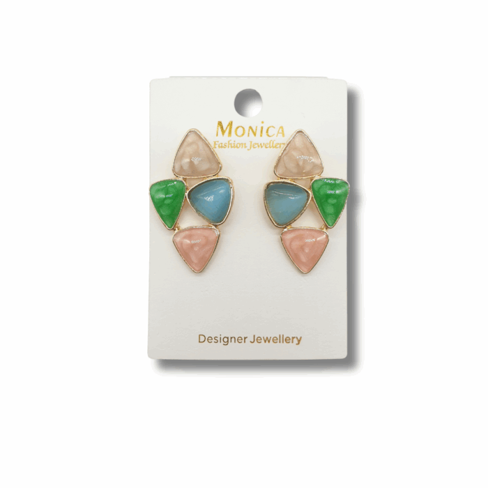 NEFERU Geometric Multi-Color Studs - Image 1