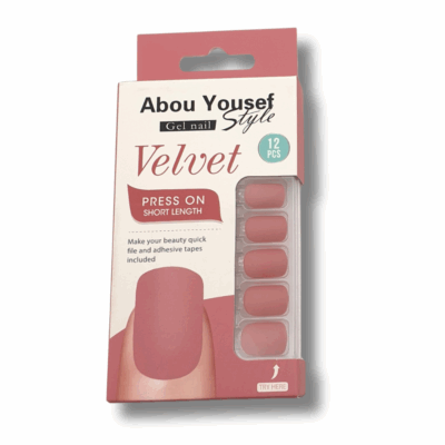 gel velvet press on short nails SH005