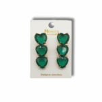 NEFERU Green Heart Statement Earrings