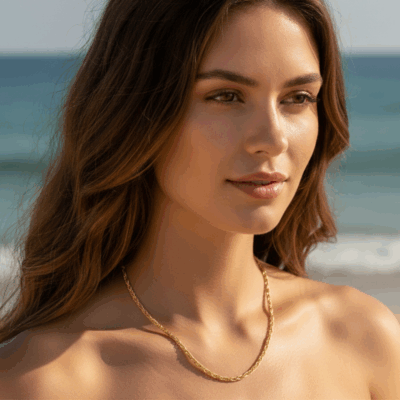 NEFERU Rope Chain Necklace – Gold Stainless Steel